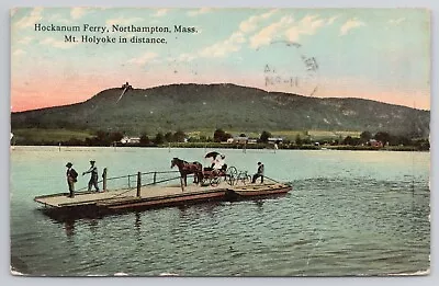 Hockanum Ferry Northampton Massachusetts Mt. Holyoke Horse Carriage Postcard • $4.97