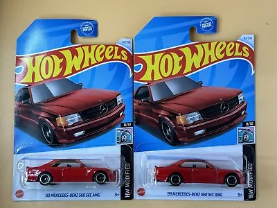2024 Hot Wheels Mainline ‘89 Mercedes-Benz 560 SEC AMG Red Lot Of 2 • $5.75
