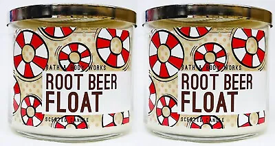 2 Bath & Body Works ROOT BEER FLOAT Large 3-Wick Scented Candle 14.5 Oz • $85.49