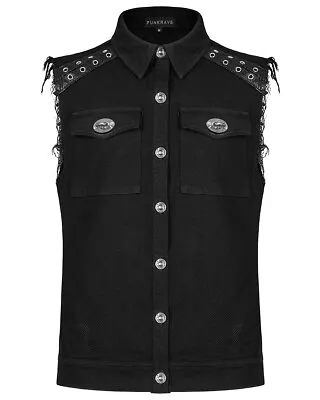 Punk Rave Mens Cutoff Biker Vest • $79.89