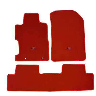 Fits 06-11 Honda Civic Nylon Red Floor Mats Carpet Front Rear 3PCS W/ Red Si • $57.99