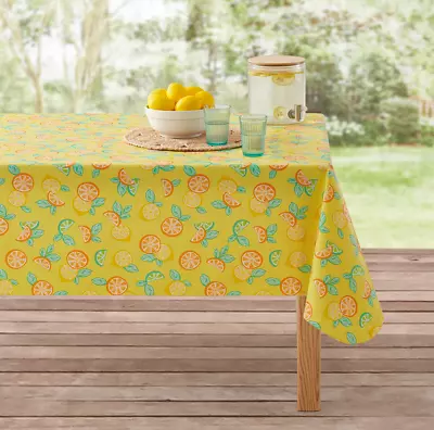 Mainstays 60x102  PEVA Rectangular Tablecloth - Yellow Citrus Fruit • $17.50