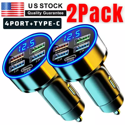 2Pack 4 USB Port Super Fast Car Charger LED Adapter For Any Smart Phone Cell • $11.97