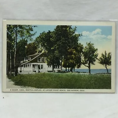 Vintage Postcard Locust Point Oak Harbor Ohio Shady Duplex Scene American Art • $15.02