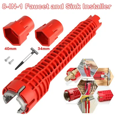 Faucet Sink Installer Multi Tool Pipe Wrench For Plumbers Homeowners Spanner USA • $10.28