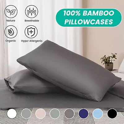 2PCS Bamboo Cooling Pillowcases Slip Standard Euro Queen King Size Pillow Case • $24.90