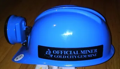 Official Miner Gold City Gem Mine Blue Toy Immitation Helmet With Light • $29.95