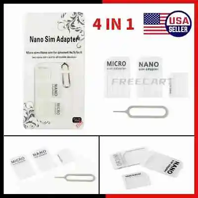 Nano SIM Card Adapter Nano To Micro Standard  Adaptor Converter Set 4 In 1 1 Pcs • $2.99