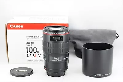 Canon EF 100mm F/2.8 L Macro IS USM Lens + Hood Near Mint In Box From JP #7255 • $520