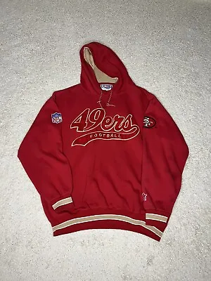 Vintage San Francisco 49ers Starter Pro Line Red Hoodie Sweatshirt Size XL • $60