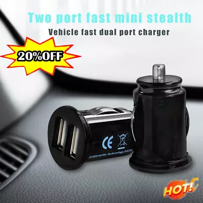Car Charger Mini Dual USB 12V Lighter Socket Adapter Charging Fast Plug US • $1.44