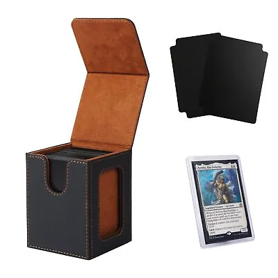 Venssu MTG Deck Box Commander DisplayCard Deck Box Fits 100 Double(Black＆Brown) • $27.84