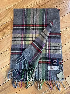 J Crew By Moon Pure Merino Wool Gray/multicolored Plaid Scarf 70x11 Inches NWT • $40