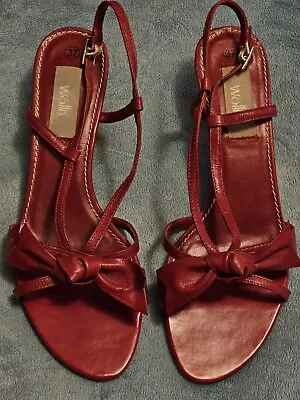 Wallis Red Tie Knot Sandal Heels Shoes Size 4 Fit 4.5 - 5 Aswell • £6