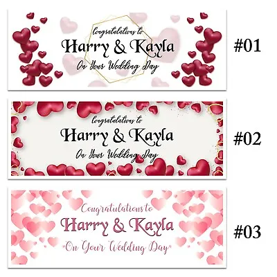 £4.99 • Buy Personalised  Wedding Engagement Banner Married Wall Decorations Congratulations