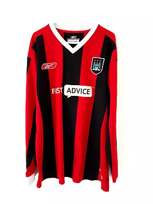 Manchester City Away Shirt 2003. XL. Original Reebok Red Adults Long Sleeves Man • £44.99