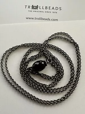 Trollbeads 47in Fantasy Necklace Onyx Silver S925 LAA • $85