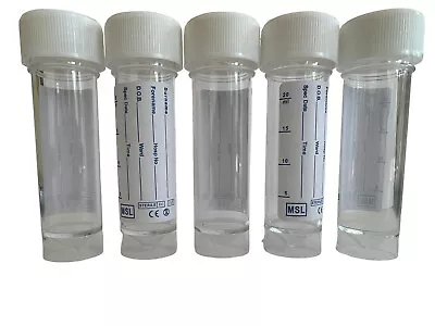 Sterile Urine Sample Bottles Specimen Containers 30ml Label Pots Screw Top Lid • £5.95