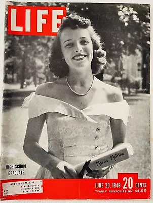 Vintage LIFE MAGAZINE Jun 20 1949 HIGH SCHOOL GRADUATE - GREAT ADS • $19.95