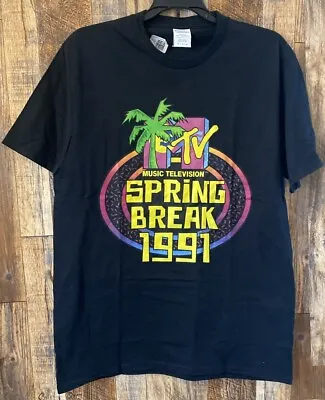 MTV Men's Spring Break 1991 Music Television Short Sleeve Black Medium • $8