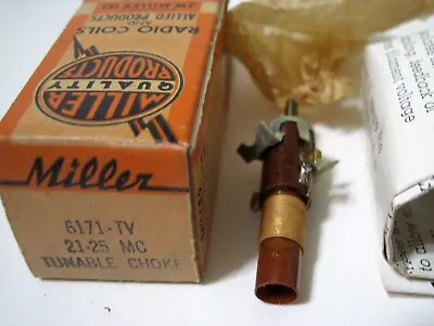 J. W. Miller ® 6171-TV 21-25 MC MHz Tunable Choke Coil - New In Box • $9.45