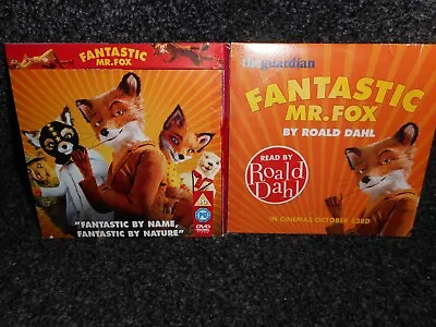 FANTASTIC MR. FOX DVD + ROALD DAHL AUDIO CD - 2 Discs In PROMO CARD CASE FORMAT • £4.50