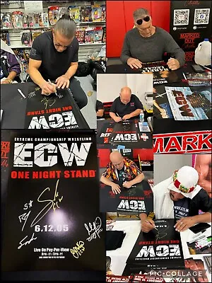 ECW Signed One Night Stand 2005 12x18 Poster RVD Sandman Sabu Mikey WWE Proof • $139.99
