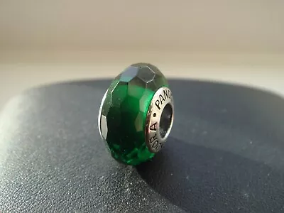 Genuine Pandora Murano Green Faceted Glass S925 Ale Glass Bead Charm 791619 • £0.99