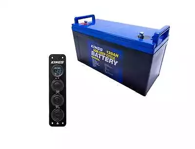 Adventure Kings 12V Accessory Panel + 138Ah AGM Deep Cycle Battery 2 USB Sockets • $319