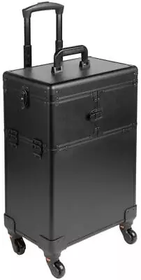 Trolley Case Black Professional Make Up Case Hair Styler Beauty • £44.95