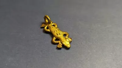 Antique African Baule Tribe Lizard Brass Metal Pendant • $12.99