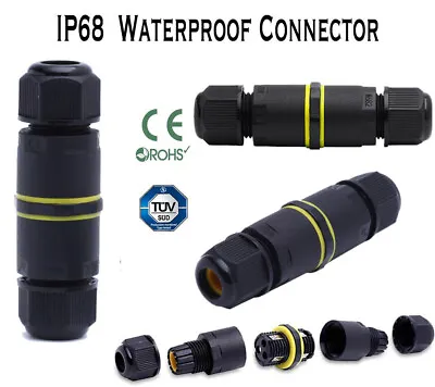 2-3 Pole Core Joint Outdoor IP68 Waterproof Electrical Cable Wire Connector UK • £3.79