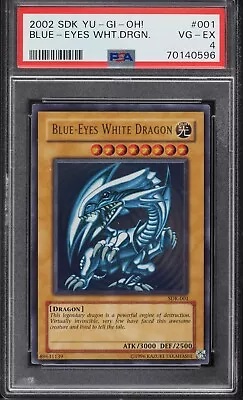 2002 Yugioh Card - Starter Deck Kaiba Blue-Eyes White Dragon SDK-001 PSA 4 VGEX • $140