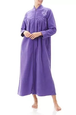 $79.95 • Buy Ladies Givoni Purple Violet Long Length Zip Dressing Gown Bath Robe (82)
