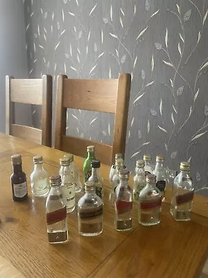 Vintage Whisky Miniature Alcohol Bottles X 16 Empty See Description Below • £7