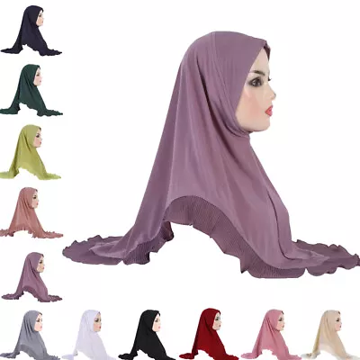 One Piece Instant Hijab Muslim Women Headscarf Wrap Full Cover Turban Amira Hat • $10.12