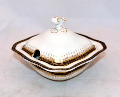 £0.99 • Buy Soho Pottery Solian Ware 5335 Vintage Art Deco Square Lidded Small Dish 6.75 