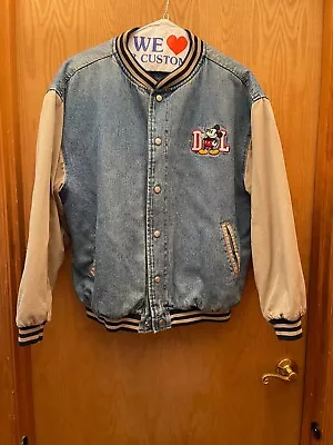 Disney Denim Letterman Jacket Size L • $99