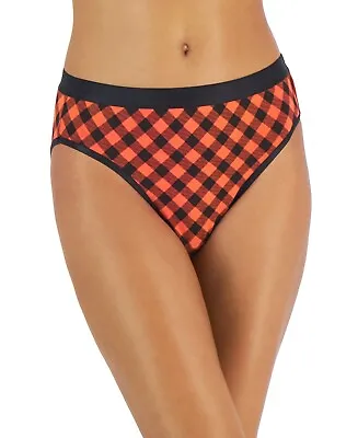 Jenni Women's Hi-Cut Bikini Panty Underwear Red Buffalo Plaid • £2.88