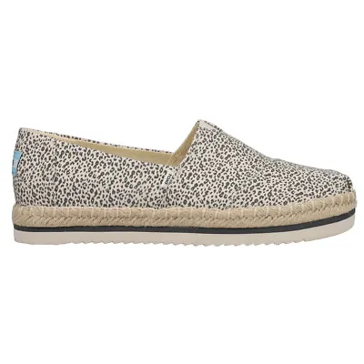 TOMS Alpargata Platform Rope Leopard Slip On  Womens Brown Off White Flats Casu • $24.99