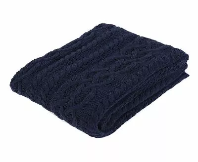 Battilo Home Knitted Chenille Lightweight Soft Cozy 50  X 60  Throw Blanket Navy • £16.77