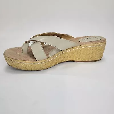 BOC Born Concept Sandals Women's Tan Woven Wedge Thong Size 8 • $22.71