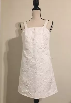 NWT JCREW $148 Convertible-strap Dress In Embossed Floral Sz00 In White G4618 • $40