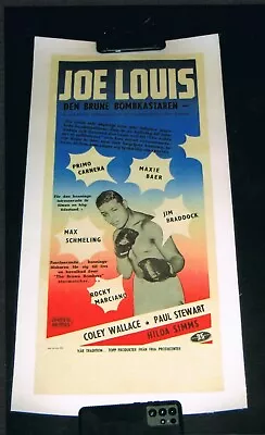 RARE JOE LOUIS Boxing Poster CARNERA MAX BAER BRADDOCK MAX SCHMELING MARCIANO • $800