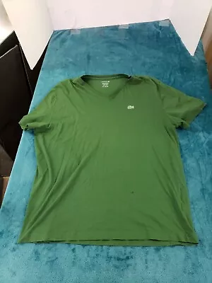 $10.97 • Buy Lacoste Mens Green Short Sleeve Crew Neck T-Shirt Sz 2XL XXL 100% Pima Cotton