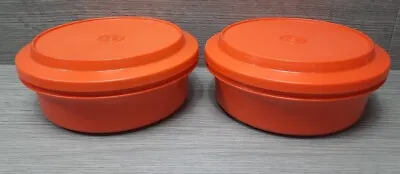 Vintage  2x Tupperware Seal N Serve Round Food Storage Containers Retro 1253 • $20