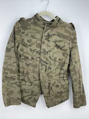 Lapis Utility Jacket Multi Pocket Zip Front Camouflage Camo Long Sleeve Women M • £16.93