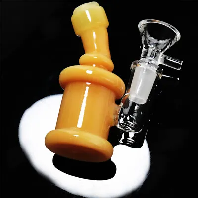 4  Thick Mini Glass Bong Smoking Water Pipe Hookah Bubbler With Tobacco Bowl • $16.51