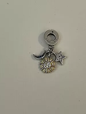 Authentic PANDORA  S925 ALE Celestial Sun Star Moon Two Tone Dangle Charm • $21.50