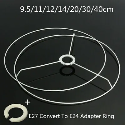 £3.47 • Buy E27 To E14 DIY Circular 11 To 40cm Lampshade Frame Ring Set Lamp Light Shade Kit
